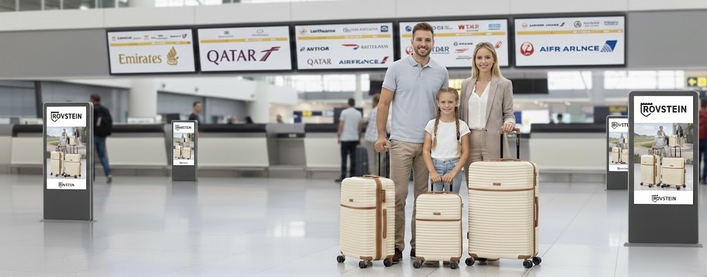 Family with rovstein suitcase